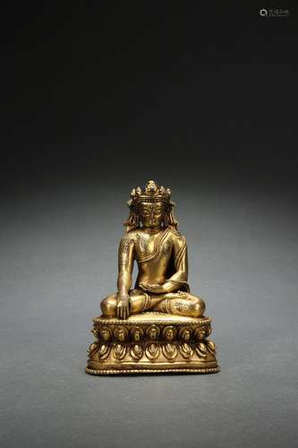 Gilt Bronze Statue of Shakyamuni