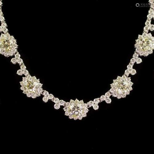 18K Gold 5.64ct Fancy Color Diamond 11.58ct Diamond Necklace