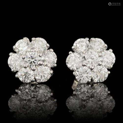 14k White Gold 2.81ct Diamond Earrings