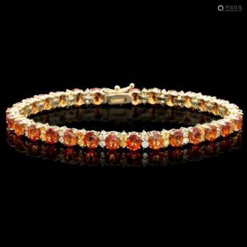 14K Gold 19.72ct Sapphire 1.17ct Diamond Bracelet