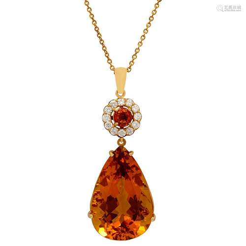 14k Yellow Gold 42.10ct & 1.00ct Citrine 1.15ct Diamond ...