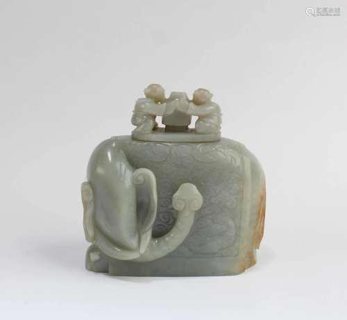 A Carved Jade Elephant- shaped Ornament