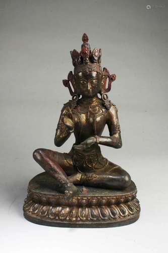 Chinese Gilt Bronze Bodhisattva Statue