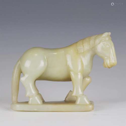 A CHINESE WHITE JADE HORSE