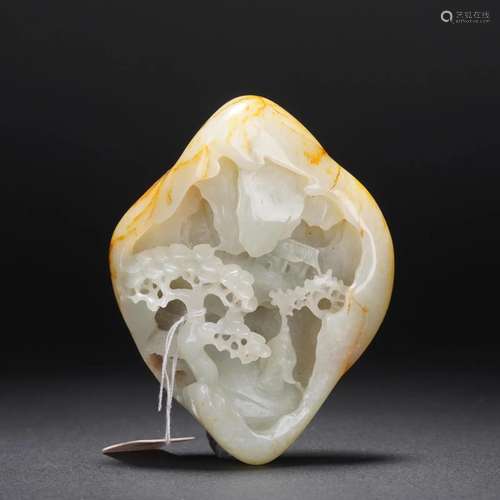 A CHINESE WHITE JADE BOULDER DECORATIONS