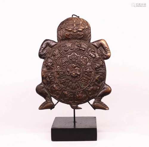 Tibetan antique bronze mask sculpture