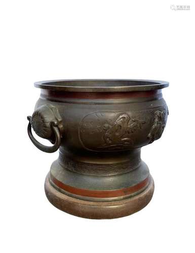 A Round Shaped Bronze Incense Burner