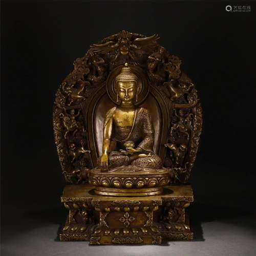 A CHINESE BRONZE FIGURE OF BUDDHA STATUE