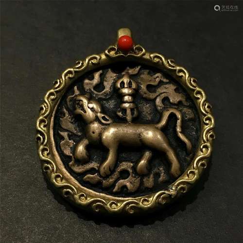 Tibetan bronze totem pendant
