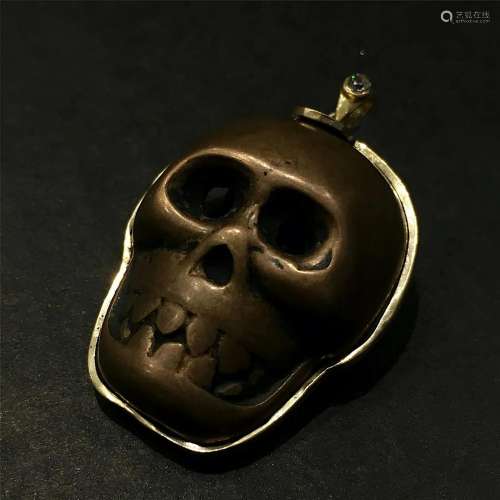 Tibetan Bronze Skull Pendant