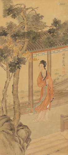 A CHINESE PAINTING OF BUEATIFUL WOMAN