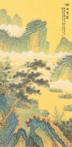 A CHINESE PAINTING OF MOUNTAINS LANDSCAPE