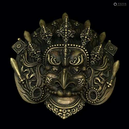 Tibetan bronze bird mask