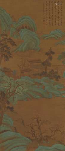 A CHINESE PAINTING OF MOUNTAINS LANDSCAPE