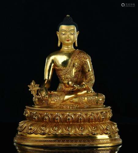 Huge Tibetan Bronze Buddha Sculpture (45cm)-Sakyamuni