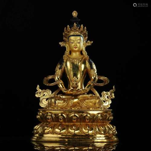 Tibetan Bronze Buddha Sculpture-Amit?bha Buddha