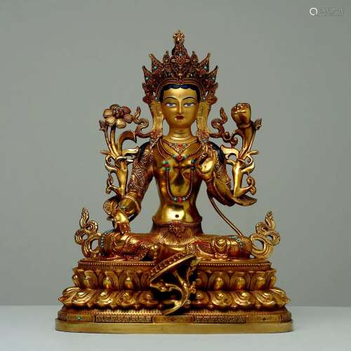 Tibetan Bronze Buddha Statue-Dola Bodhisattva
