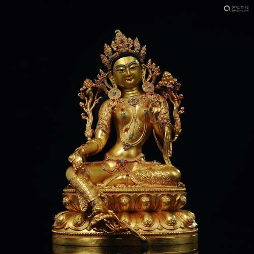 Tibetan Bronze Buddha Statue-Dola Bodhisattva