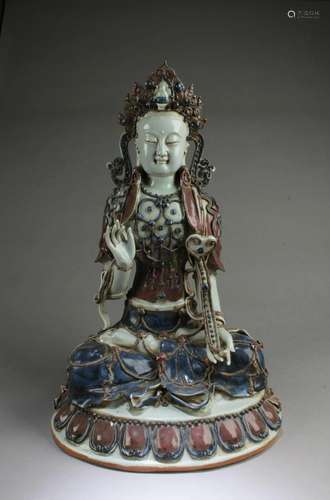 Chinese Porcelain Standing Bodhisattva Statue