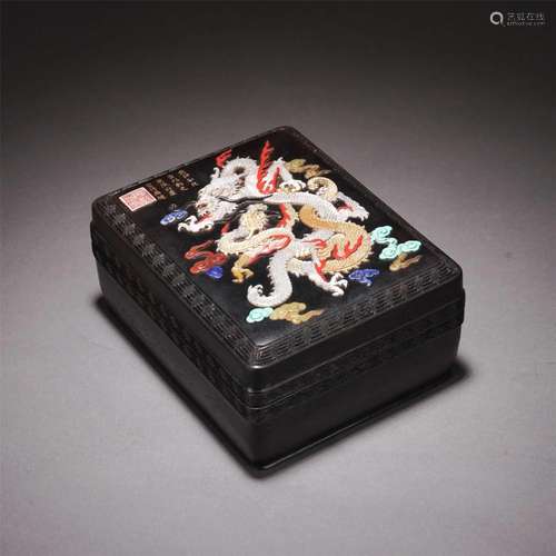 A CHINESE ZITAN INLAID MOTHER OF PEARL LIDDED BOX