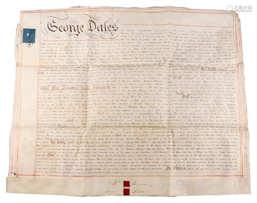 1845年 英国契约 羊皮纸 4份；74*57cm