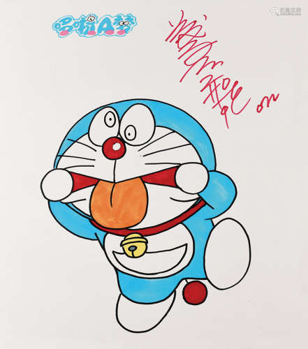 藤子·F·不二雄《机器猫》签名色卡 纸本 27×24cm