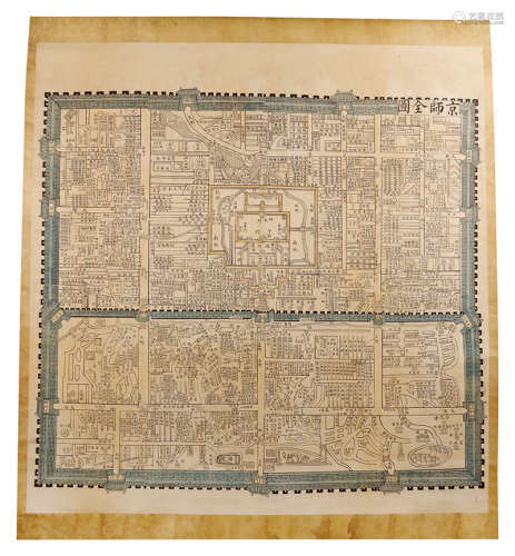 清代 京师全图 纸本 111×108cm