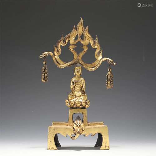 A CHINESE GILT BRONZE FIGURE OF BUDDHA STATUE