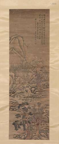 A CHINESE PAINTING OF MOUNTAINS LANDSCAPE