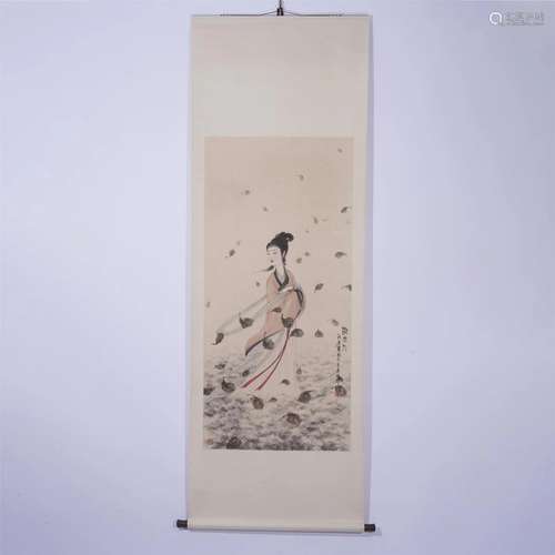 A CHINESE PAINTING OF FIGURE STORY