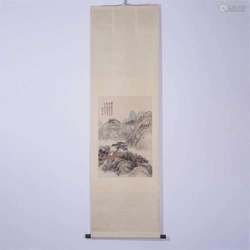 A CHINESE PAINTING OF MOUNTAINS LANDSCAPE