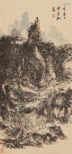 A CHINESE PAINTING OF MOUNTAINS LANDSCAPE