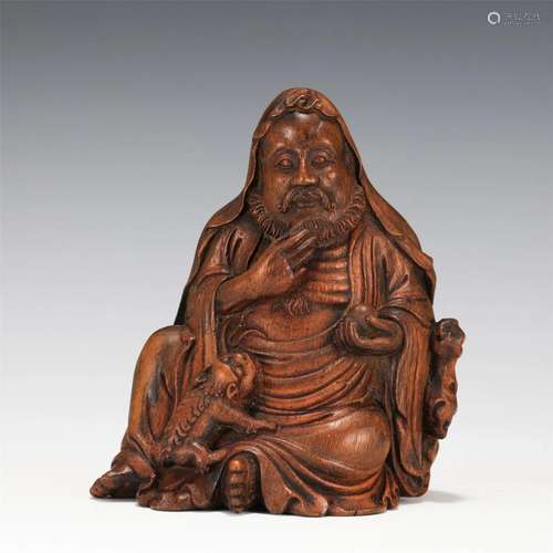 A CHINESE BAMBOO CARVING FIGURE