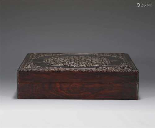 A CHINESE ZITAN SCHOLAR'S BOX