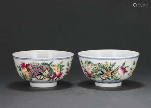 A PAIR OF CHINESE BLUE AND WHITE FAMILLE ROSE PORCELAIN