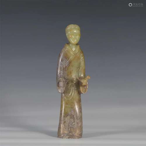 A CHINESE JADE FIGURE