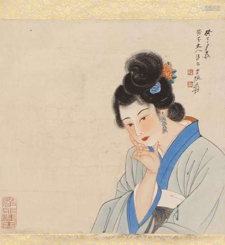 A CHINESE PAINTING OF BUEATIFUL WOMAN