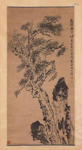 A CHINESE PAINTING OF PINE TREE