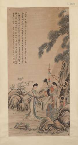 A CHINESE PAINTING OF FIGURE STORY