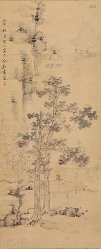 A CHINESE PAINTING OF TREES