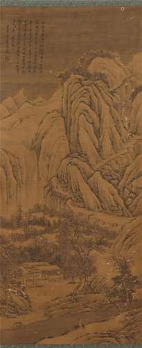 A CHINESE PAINTING OF MOUNTAINS LANDSCAPE