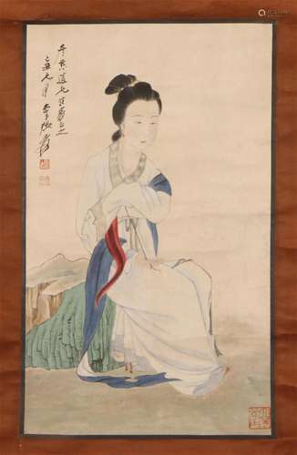 A CHINESE PAINTING OF BUEATIFUL WOMAN