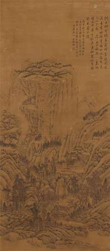 A CHINESE PAINTING OF MOUNTAINS LANDSCAPE