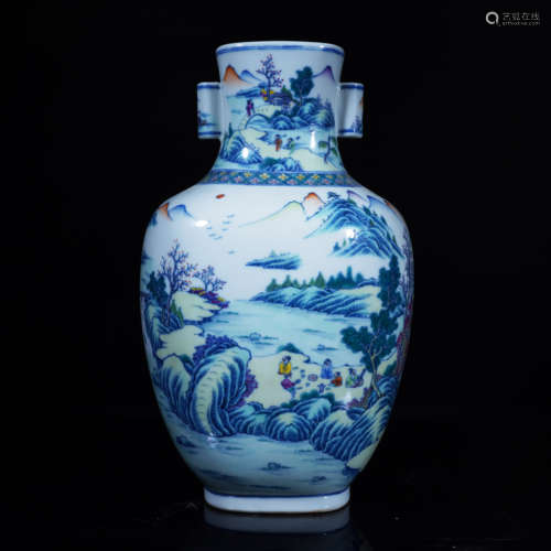 Doucai Landscape Vase