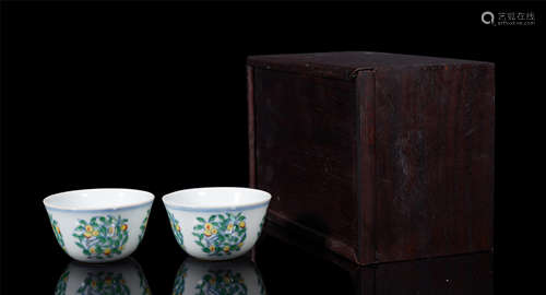 A Pair of Chenghua Doucai Cups