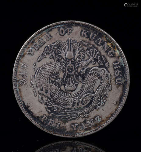 Qing Dynasty Guangxu Silver Dollar