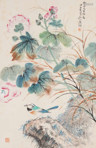 Chinese Bird-and-Flower Painting by Lu Yifei