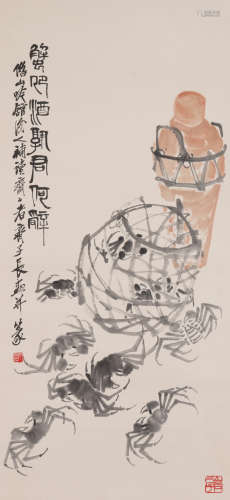 The Flower and Crab，by Qi Baishi