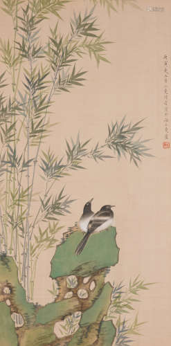 Chinese Bird-and-Flower Painting by Lu Xiaoman