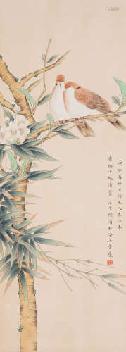 Chinese Bird-and-Flower Painting by Lu Xiaoman